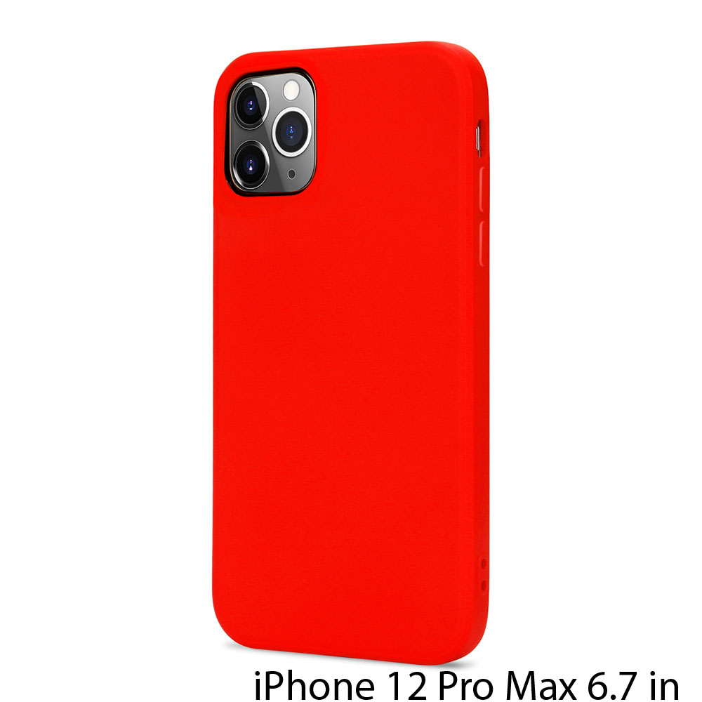 Slim Pro Silicone Full Corner Protection Case for iPHONE 12 Pro Max 6.7 inch (Red)